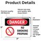 Signmission No Smoking Propane Danger Sign, Vinyl Decal, 7in W x 5in L, 2PK OS-2PACK-DS-D-57-L-1489 - alternate 7